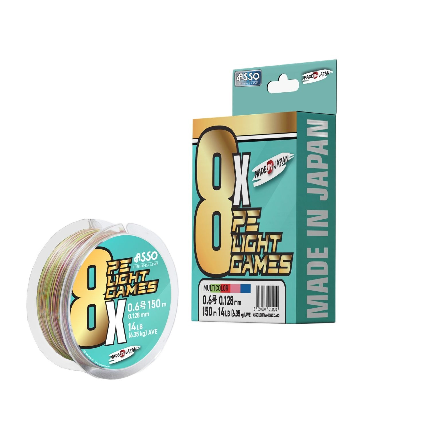 ASSO 8x LIGHT GAMES 0.6PE 150M MULTICOLOR