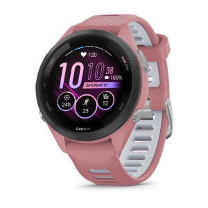 Forerunner® 265S - Black безел с Light Pink корпус и Light Pink/Powder Grey силиконова каишка