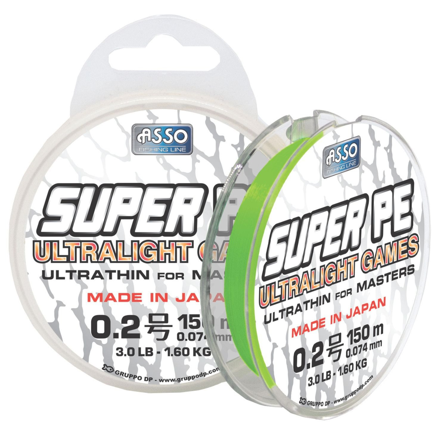 ASSO Super PE 4X Ultralight Games  0.3PE 150 m Fluo Green